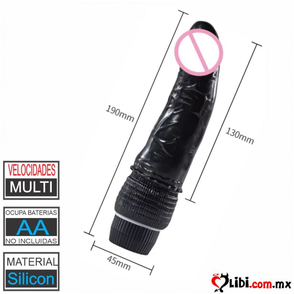 Sexshop Vibrador consolador realista de 8 pulgadas curvo negro