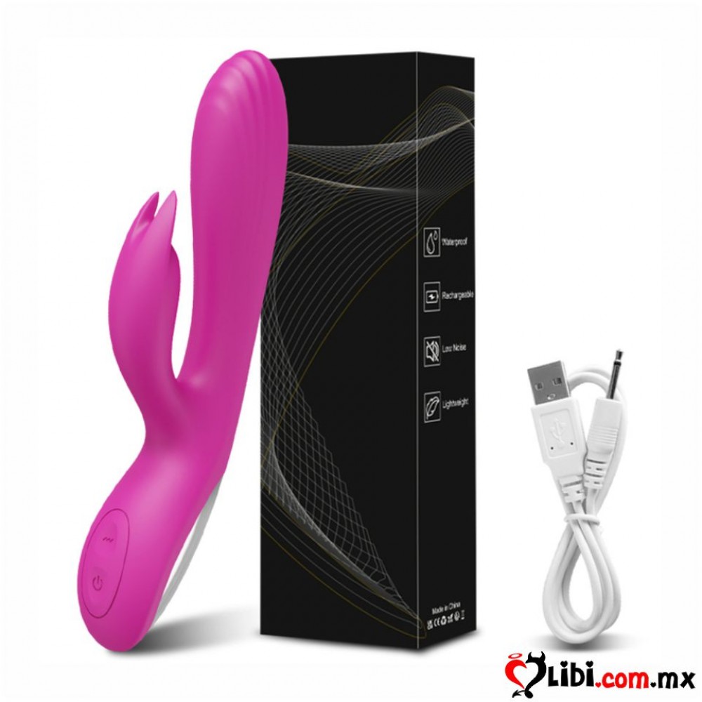 Sexshop Vibrador consolador realista rabbit con vibrador clitorial 10 ritmos recargable