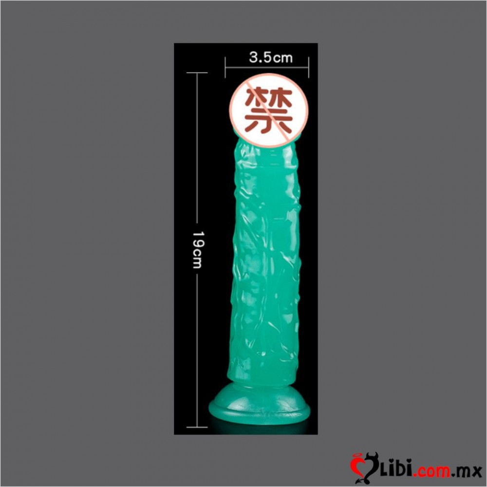 Sexhop Consolador Brilla En La Oscuridad Silicona Realista Ventosa Vaginal Anal Juguete Sexual 7.5 pulgadas
