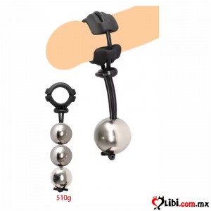 Sexshop Anillo para el pene con soporte de peso para hombre, 3 pesas, Juguete sexual para entrenamiento, retardante, mej