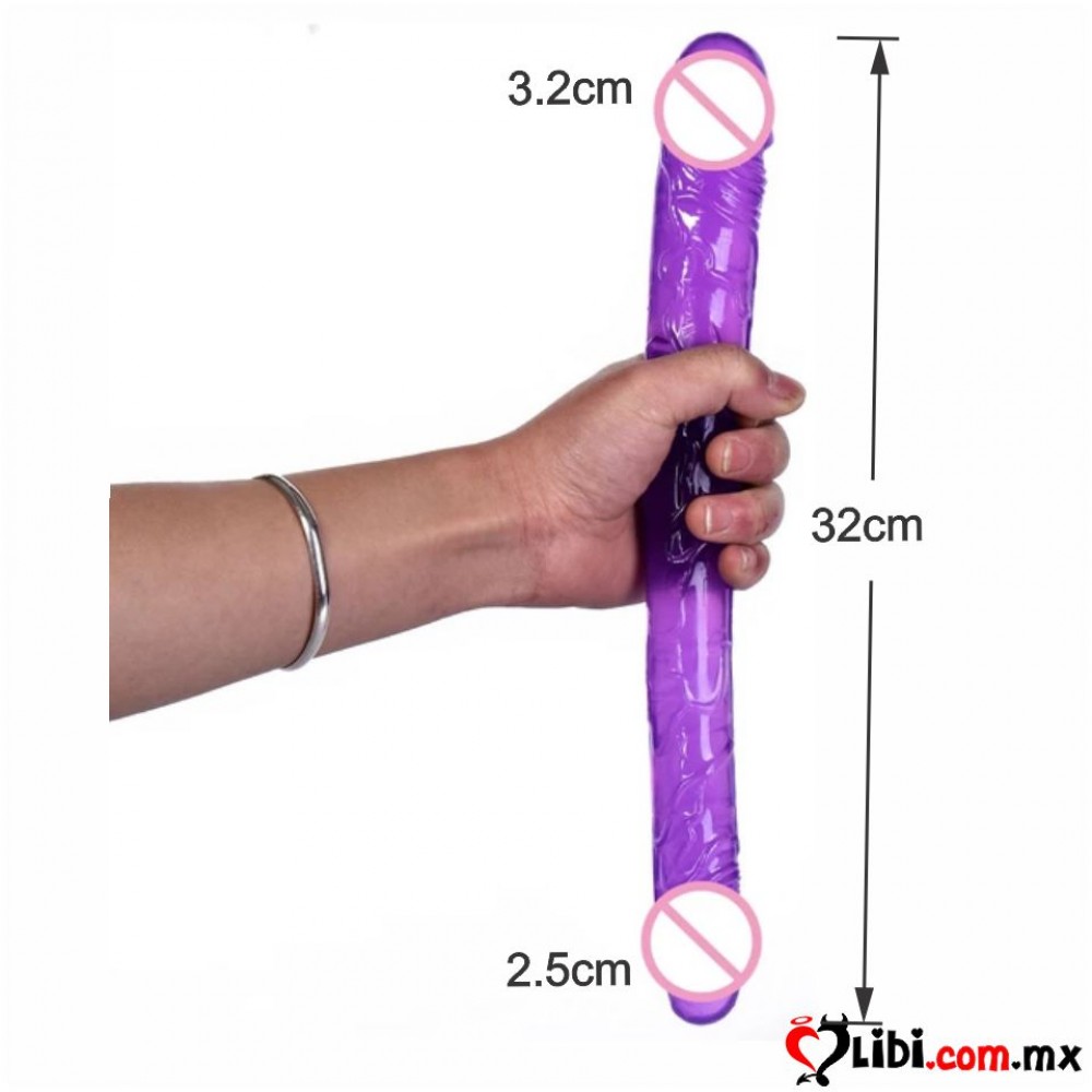 Sexshop Consolador de 32cm suave para mujer, pene doble largo, realista,  Vaginal, lesbiana, tapón Anal, pene